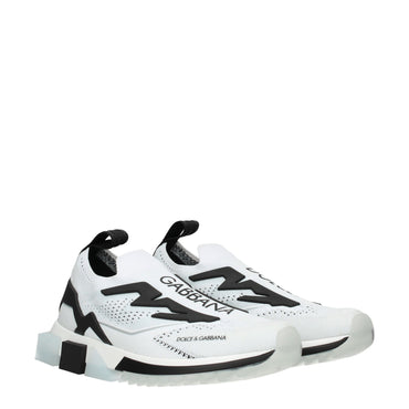 Dolce & Gabbana White Fabric Athletic Sneakers
