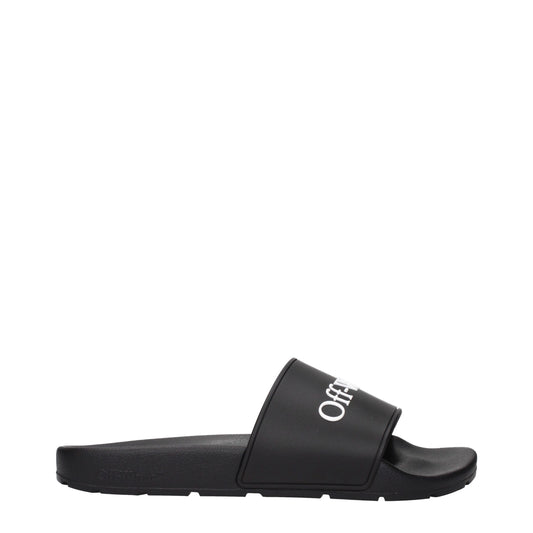 Off-White Black Cotton Slippers