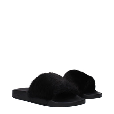 Givenchy Black Cotton Slippers