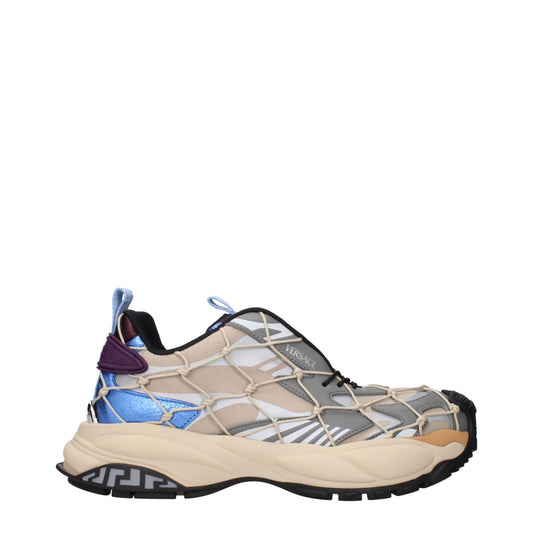 Versace Beige Fabric Sneakers
