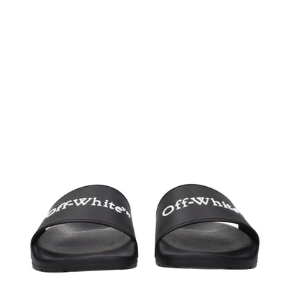 Off-White Black Cotton Slippers