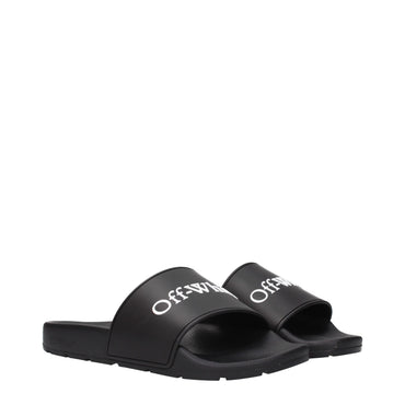 Off-White Black Cotton Slippers