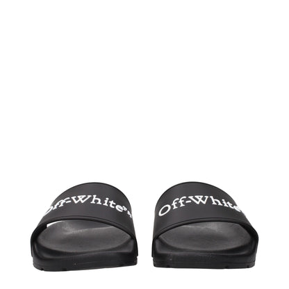 Off-White Black Cotton Slippers