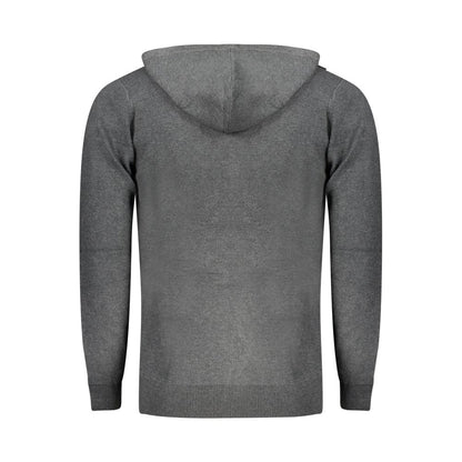 Norway 1963 Gray Polyester Men's Hooded Cardigan